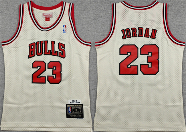 Youth Chicago Bulls #23 Michael Jordan White Stitched Basketball Jersey